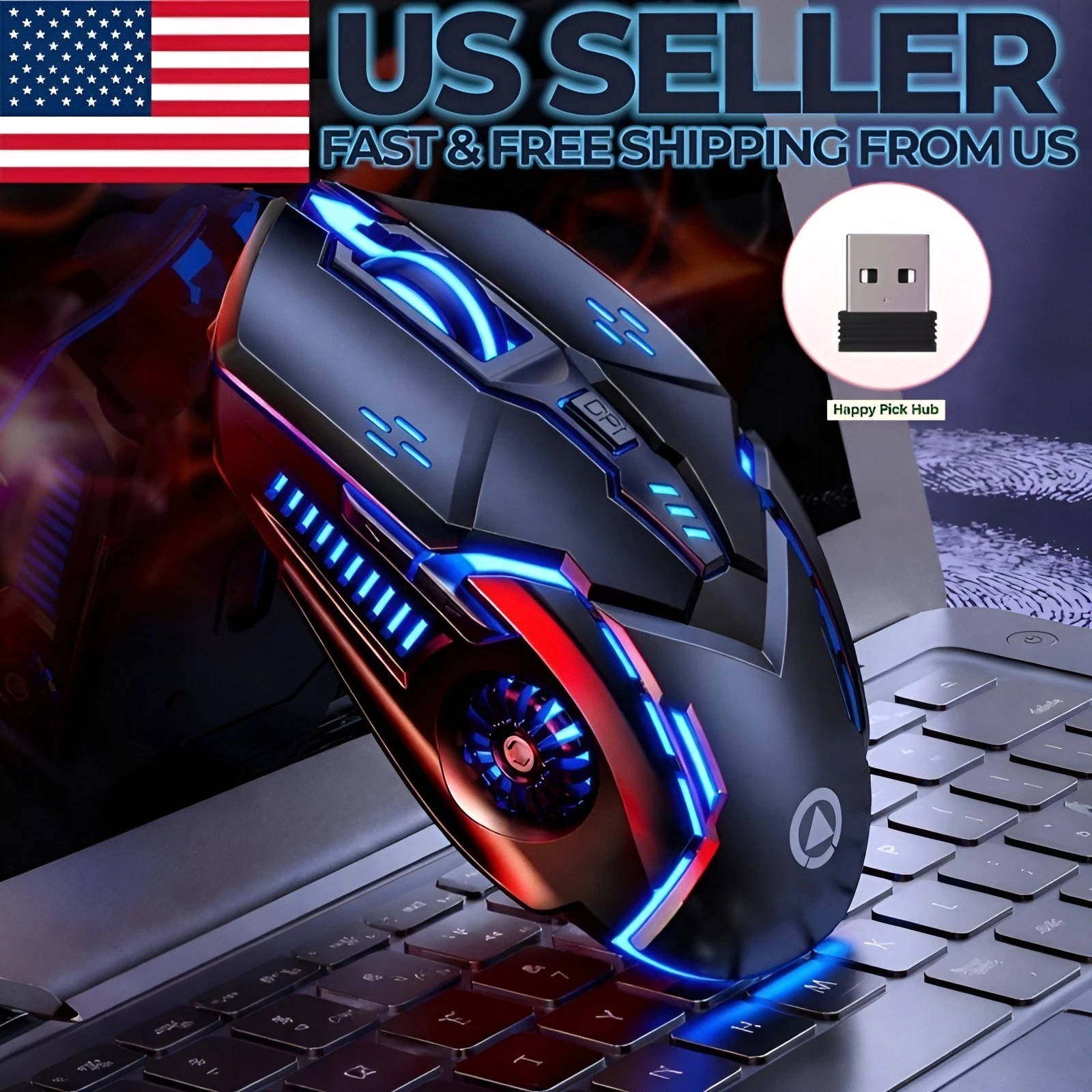 Gaming Mouse Backlit Rechargeable for PC