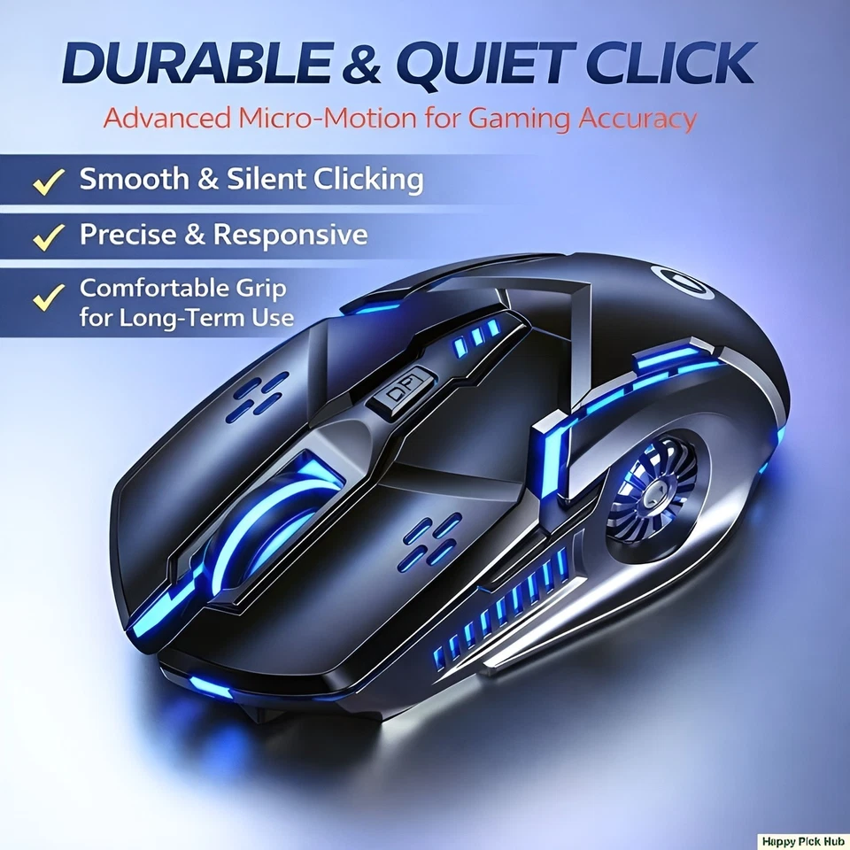 Gaming Mouse Backlit Rechargeable for PC