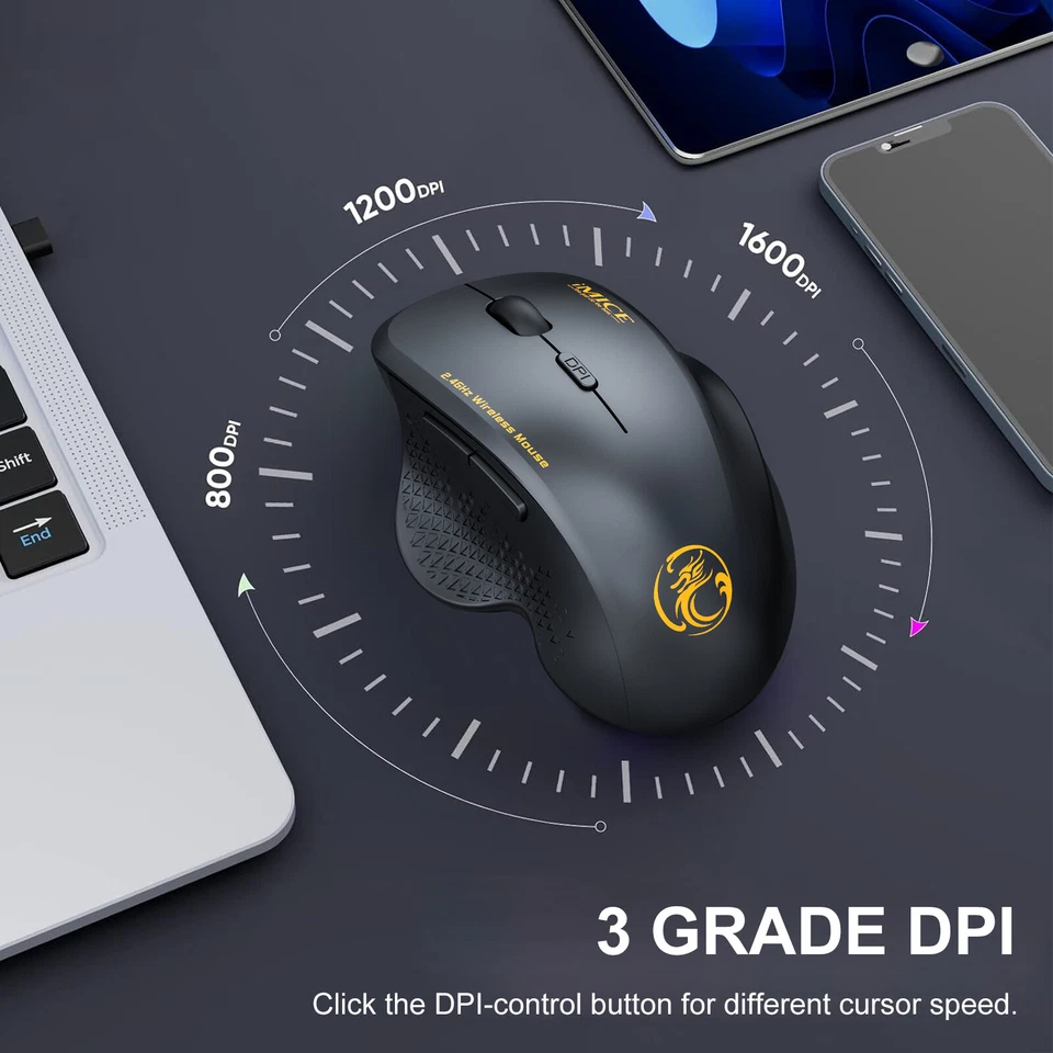 Wireless USB Optical Mice Gaming Mouse Backlit Rechargeable for PC