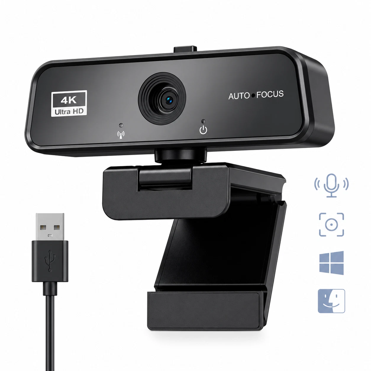 4K Webcam USB for PC Autofocus Web